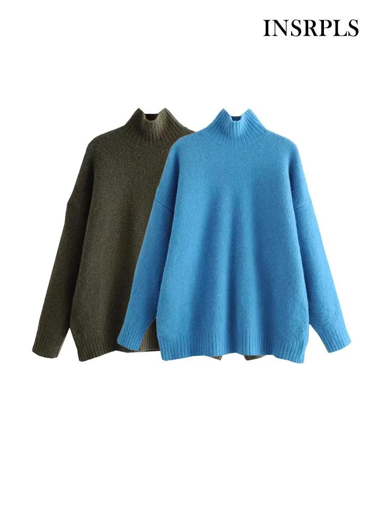 INSRPLS Women Fashion Thick Warm Oversized Knit Sweater Vintage High Neck Long Sleeve Female Pullovers Chic Tops
INSRPLS Women Fashion Thick Warm Oversized Knit Sweater Vintage High Neck Long Sleeve Female Pullovers Chic Tops