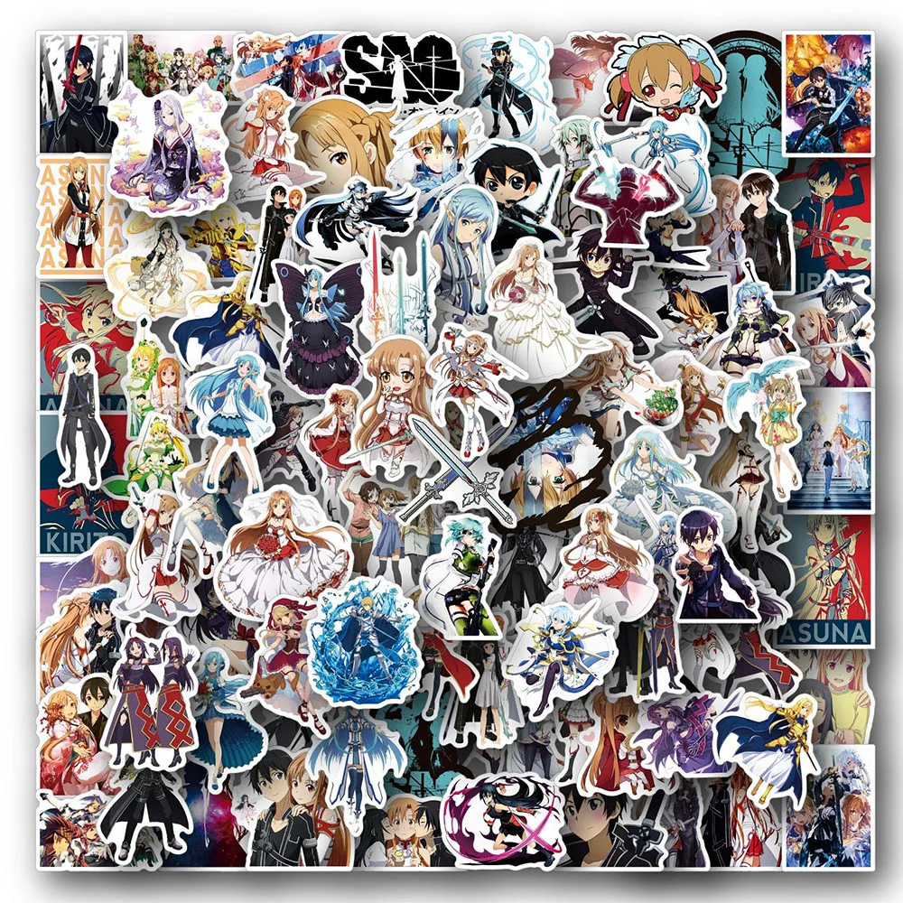 

10/30/50/100PCS Sword Art Online Stickers Anime Cool Cartoon Sao Decals DIY Suitcase Fridge Laptop Phone Sticker Kids Toy Gift