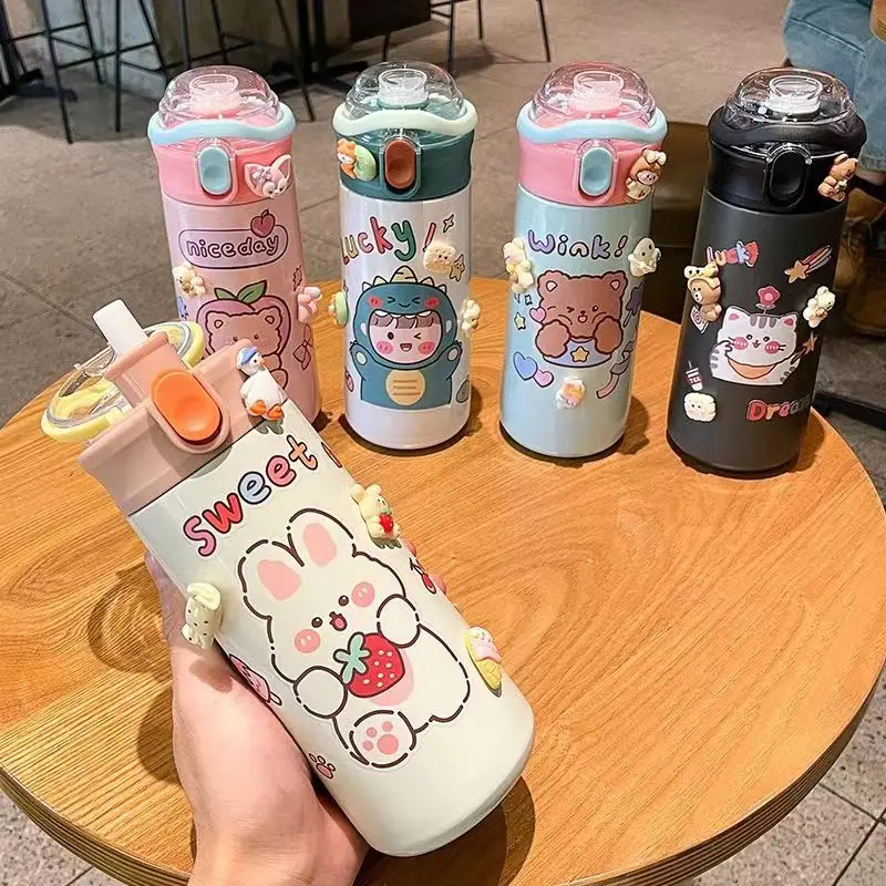 550ml Bounce Lid Double Wall Vacuum Stainless Steel Thermos Cartoon Children's Straw Portable Portable Water Bottle
550ml Bounce Lid Double Wall Vacuum Stainless Steel Thermos Cartoon Children's Straw Portable Portable Water Bottle