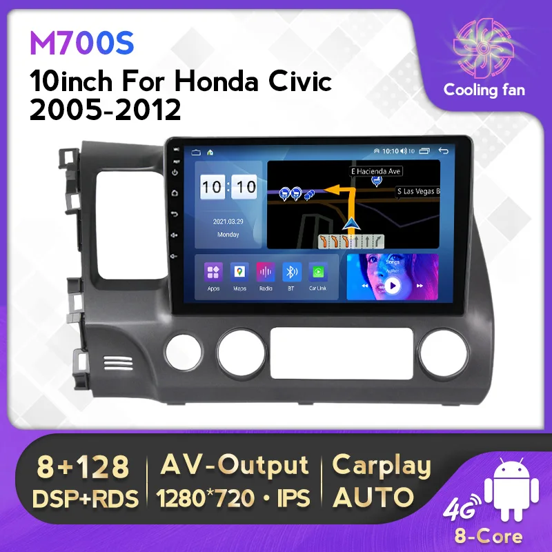 2 Din Android 12 8+128G Car Radio Multimedia Video Player For Honda Civic 2006-2011 4G LTE WIFI Carplay Auto AI Voice Head Unit 
2 Din Android 12 8+128G Car Radio Multimedia Video Player For Honda Civic 2006-2011 4G LTE WIFI Carplay Auto AI Voice Head Unit
