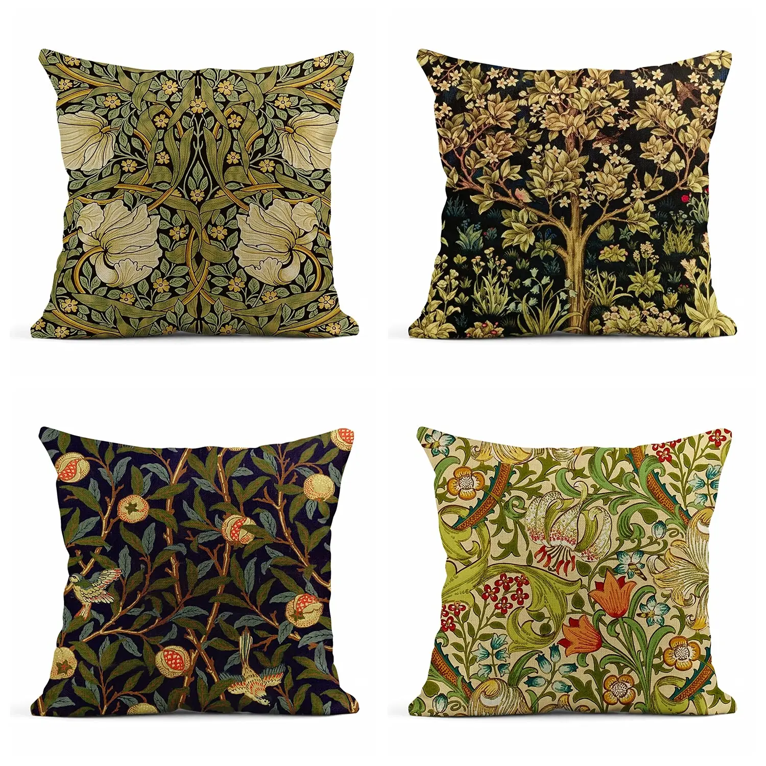 

Vintage flowers Linen pillowcase，Decorative pillows for sofa，Cushion covers 40x40,45x45,50x50,60x60，home decoration