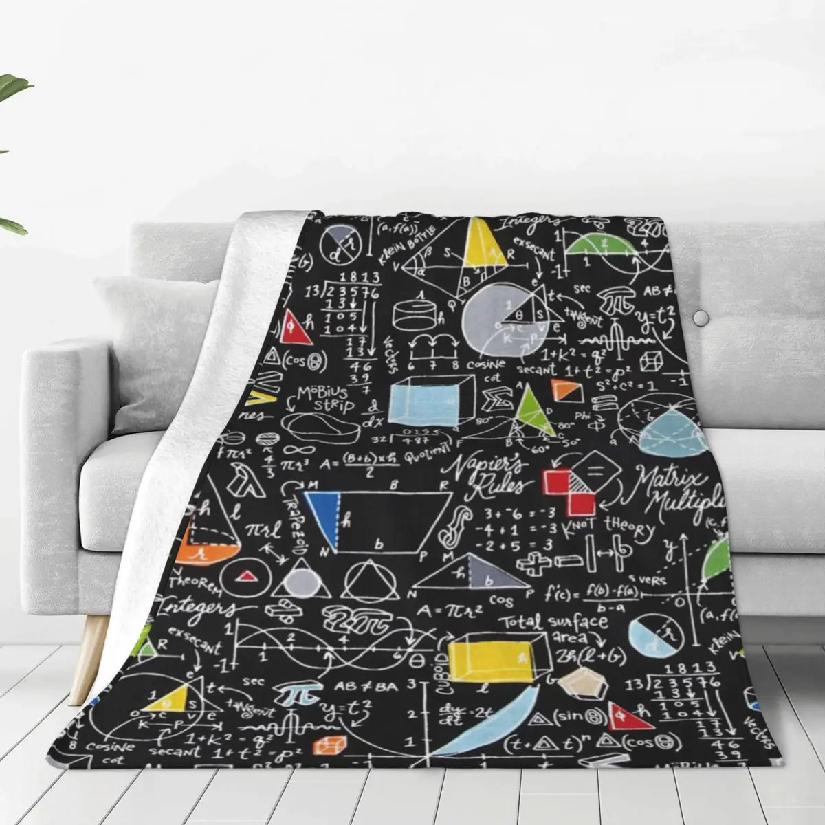 

Math Soft Fleece Throw Blanket Warm and Cozy for All Seasons Comfy Microfiber Blanket for Couch Sofa Bed 40"x30"