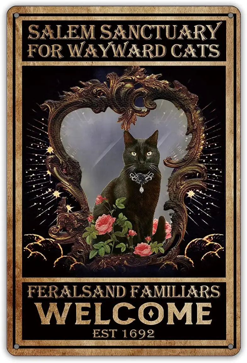 Vintage Witch Cat Metal Tin Sign Wall Decor Retro Black Cat Witchy Art Signs for Home Decor Gifts
Vintage Witch Cat Metal Tin Sign Wall Decor Retro Black Cat Witchy Art Signs for Home Decor Gifts