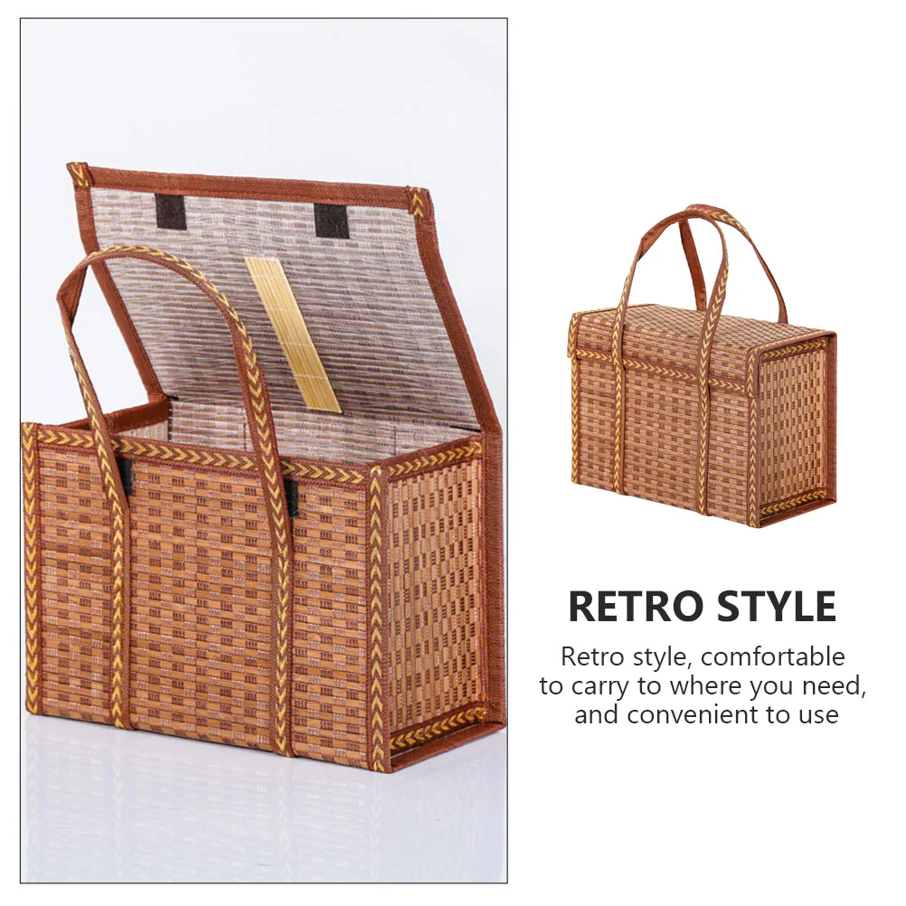 

Basket Baskets Storage Picnic Organizing Woven Wicker Easter Egg Fruit Sundries Straw Handmade Bread Bamboo Rattan Holder