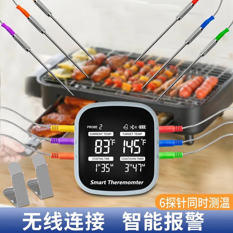 New Wireless Intelligent Barbecue Thermometer Kitchen Alarm Food Thermometer Outdoor Food Barbecue Thermometer
New Wireless Intelligent Barbecue Thermometer Kitchen Alarm Food Thermometer Outdoor Food Barbecue Thermometer