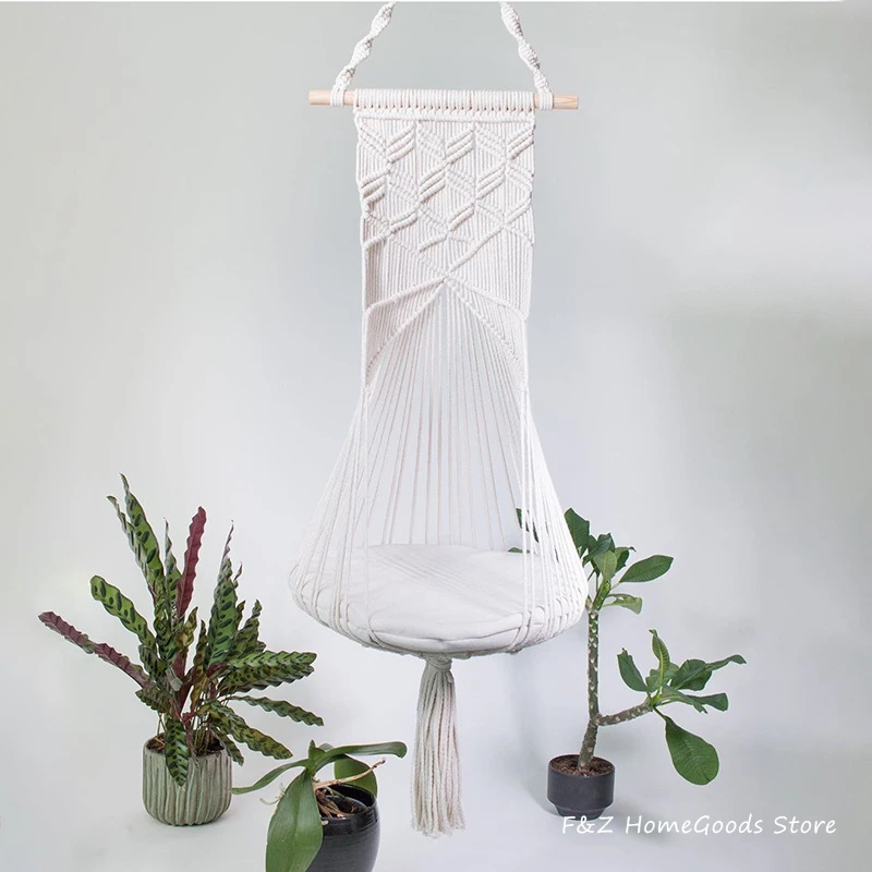 Comfortable Nordic Macrame Cotton Rope Hand Woven Tapestry Net Pocket Pet Nest Cat Hammock Swing Basket For Kitty Rest And Play
Comfortable Nordic Macrame Cotton Rope Hand Woven Tapestry Net Pocket Pet Nest Cat Hammock Swing Basket For Kitty Rest And Play
