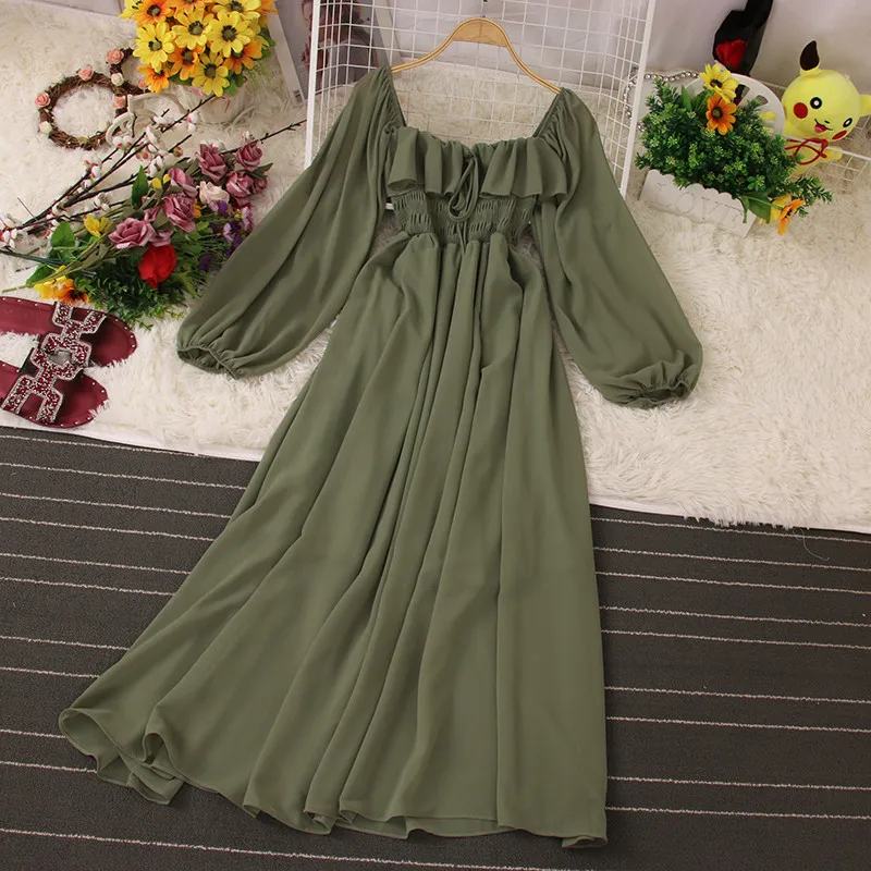 New Spring Autumn Puffles Seaside Holiday Beach Dress Women Elegant Large Hem Chiffon Dress Lady High Waist Tie Bow Long Vestido
New Spring Autumn Puffles Seaside Holiday Beach Dress Women Elegant Large Hem Chiffon Dress Lady High Waist Tie Bow Long Vestido