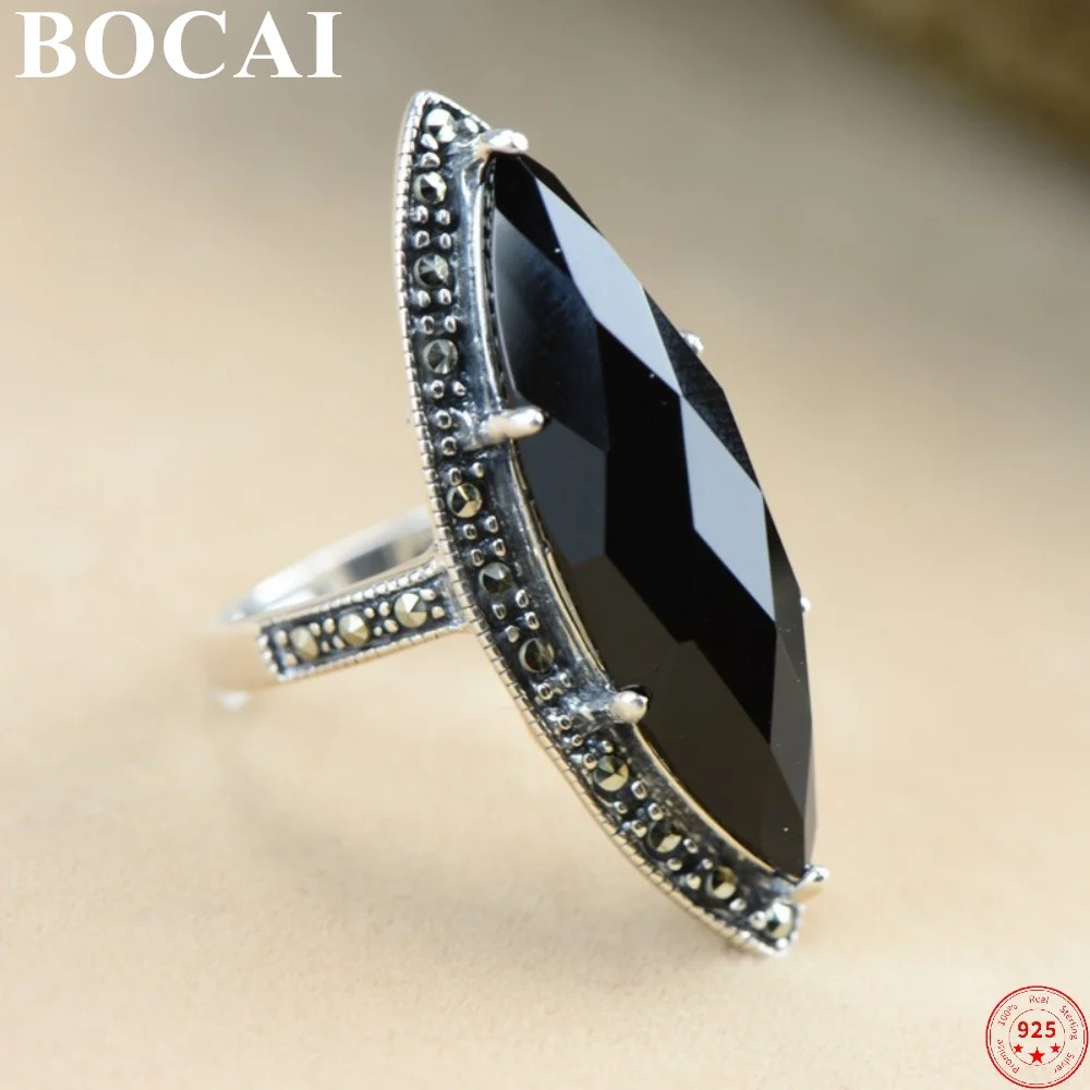BOCAI 100% S925 Sterling Silver Rings for Women Fashion Personality Black Agate Jewelry Pure Argentum Gemstone Hand Ornaments
BOCAI 100% S925 Sterling Silver Rings for Women Fashion Personality Black Agate Jewelry Pure Argentum Gemstone Hand Ornaments