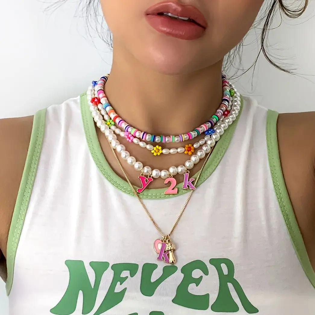 PuRui boho Multilayer Pearl Rainbow Beaded Choker Necklace For Women Y2K Flowers Charms Acrylic Beads Chain Necklaces Beach
PuRui boho Multilayer Pearl Rainbow Beaded Choker Necklace For Women Y2K Flowers Charms Acrylic Beads Chain Necklaces Beach