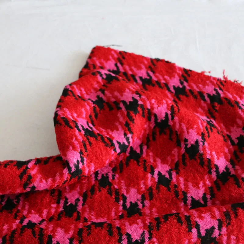 Thousand Bird Check Yarn Dyed Fabric Beautiful Bright Red Rose Color Contrast Small Fragrant Coat Dress Diy Sew Cloth by Meter
Thousand Bird Check Yarn Dyed Fabric Beautiful Bright Red Rose Color Contrast Small Fragrant Coat Dress Diy Sew Cloth by Meter