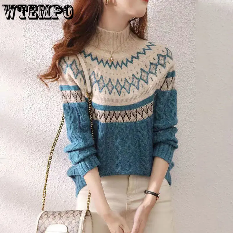 Women's Pullover Thickened Sweater Autumn Winter Women Loose Half Turtleneck Bottoming Shirt Outer Wear All-match Sweaters
Women's Pullover Thickened Sweater Autumn Winter Women Loose Half Turtleneck Bottoming Shirt Outer Wear All-match Sweaters