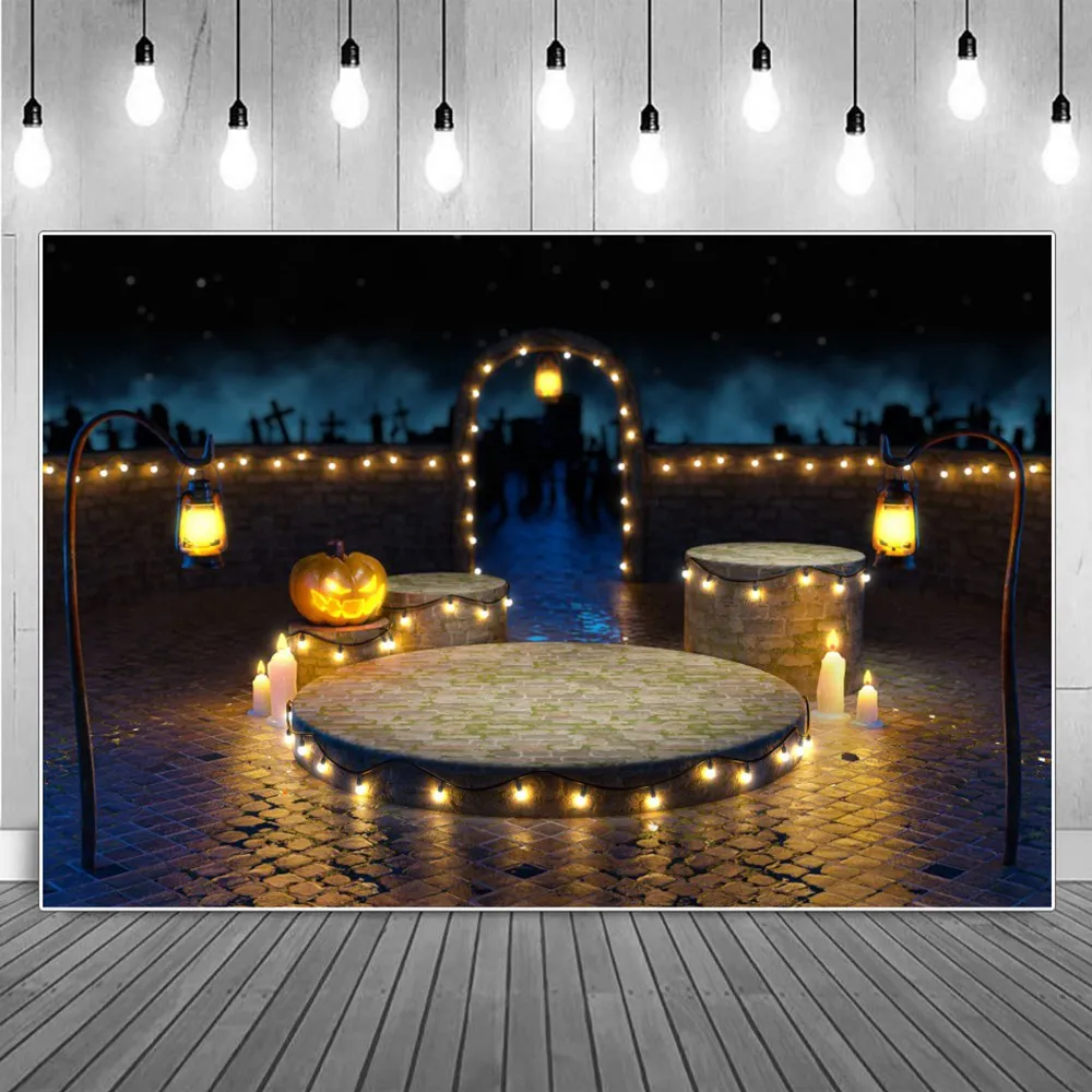 Halloween Mad Pumpkins Face Footlights Stage Decoration Photography Backdrops Brick Round Platform Lamp Yard Photo Backgrounds
Halloween Mad Pumpkins Face Footlights Stage Decoration Photography Backdrops Brick Round Platform Lamp Yard Photo Backgrounds