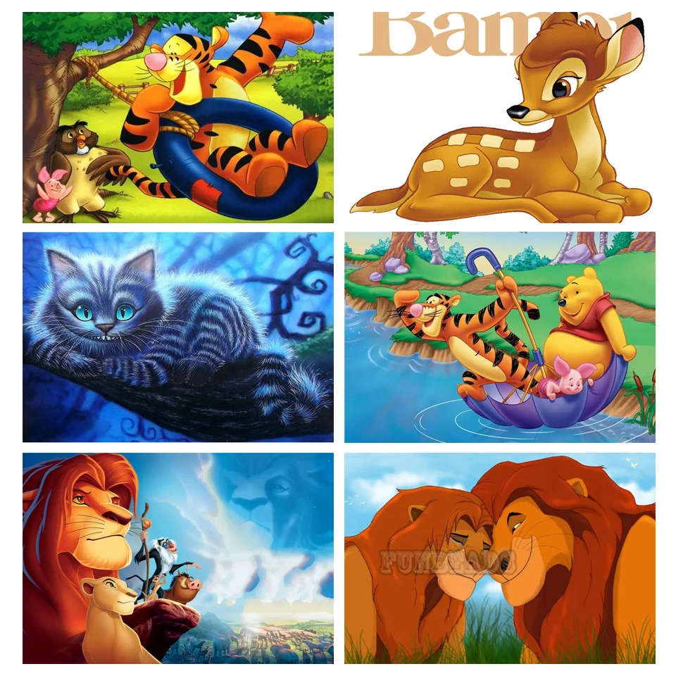 

Алмазная вышивка Disney «Холодное сердце», мультяшный Лев, король, Винни-Пух, 5D, «сделай сам», мозаика, искусство, домашний декор, DN137