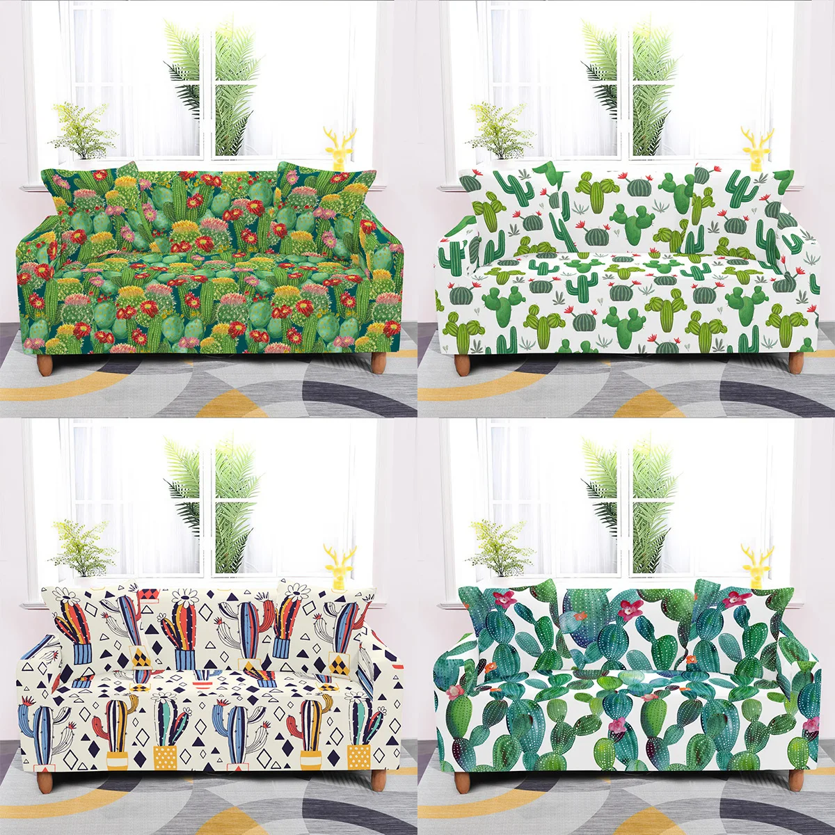 Чехол для дивана из эластичного спандекса с рисунком аниме кактуса
Чехол для дивана из эластичного спандекса с рисунком аниме кактуса
