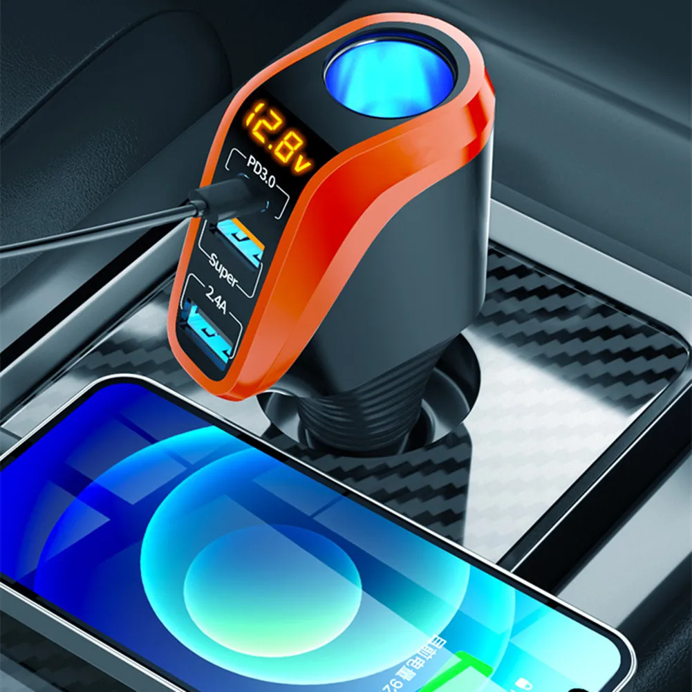 66W Car Charger Smart Fast Charging Dual USB PD20W 12-24V Car Power Adapter Car Accessories One-to-three Conversion Plugs
66W Car Charger Smart Fast Charging Dual USB PD20W 12-24V Car Power Adapter Car Accessories One-to-three Conversion Plugs