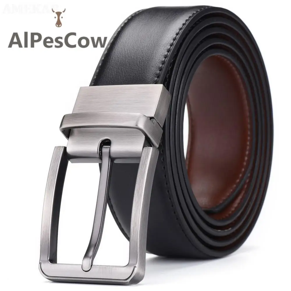 Men's Genuine Leather Belt Business Double-sided Buckle Casual Male High Quality Rotary Buckle Cowhide Dual Purpose Ceinture 3.5
Men's Genuine Leather Belt Business Double-sided Buckle Casual Male High Quality Rotary Buckle Cowhide Dual Purpose Ceinture 3.5