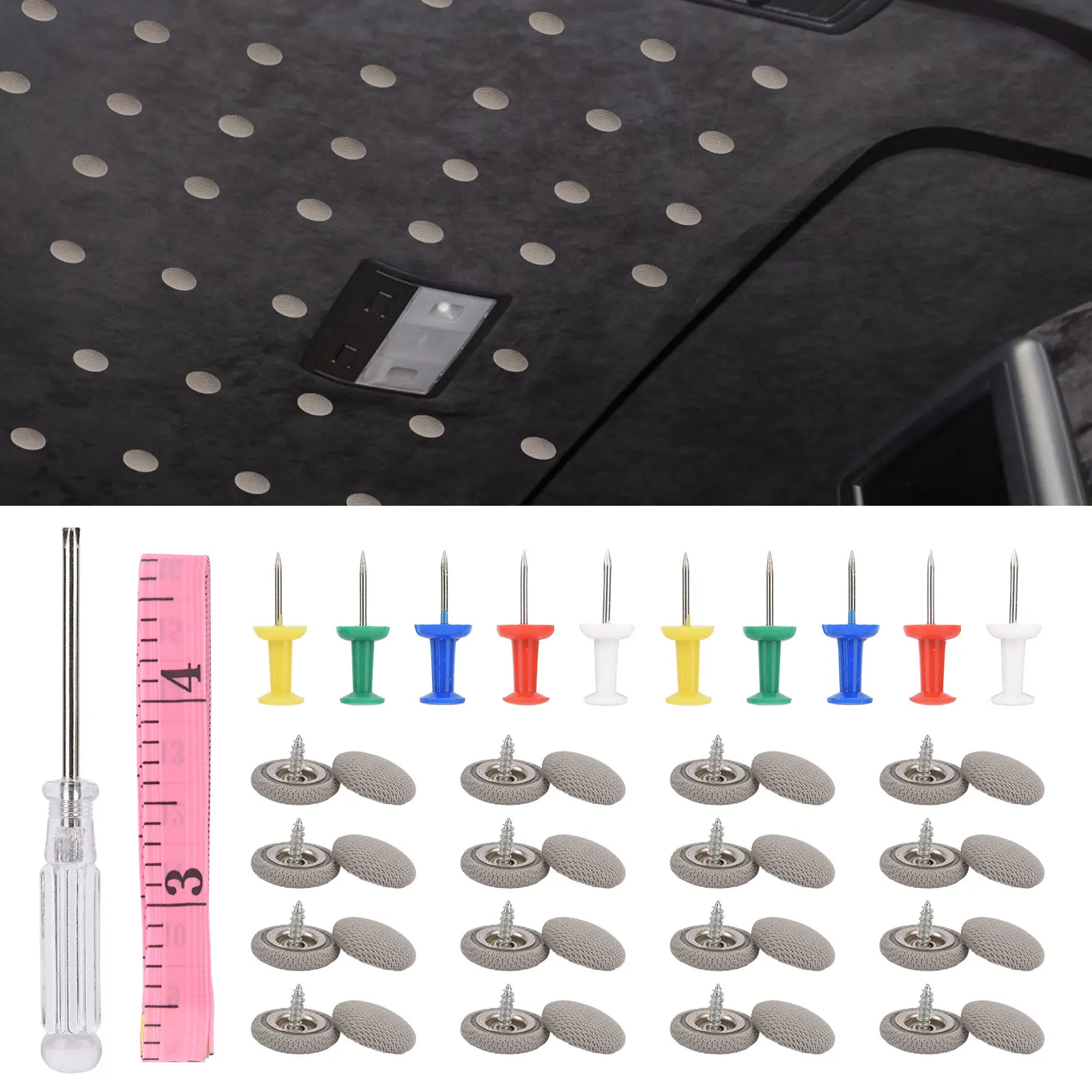 60Pcs Fixed Car Roof Fasteners Roof Cloth Fall Off Repair Buckle Roof Cloth Drooping Fixed Buckle Car Interior Ceiling Flannel
60Pcs Fixed Car Roof Fasteners Roof Cloth Fall Off Repair Buckle Roof Cloth Drooping Fixed Buckle Car Interior Ceiling Flannel