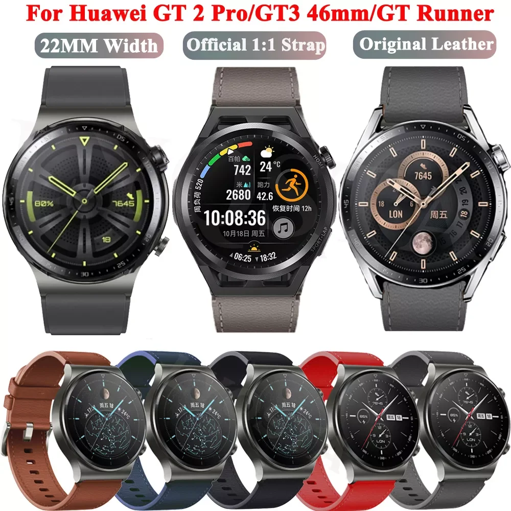Genuine Leather Officical Straps 22mm Watchband For Huawei Watch GT2 GT 2 Pro Smartwatch Wristband GT3 GT 3 Runner 46mm Bracelet
Genuine Leather Officical Straps 22mm Watchband For Huawei Watch GT2 GT 2 Pro Smartwatch Wristband GT3 GT 3 Runner 46mm Bracelet