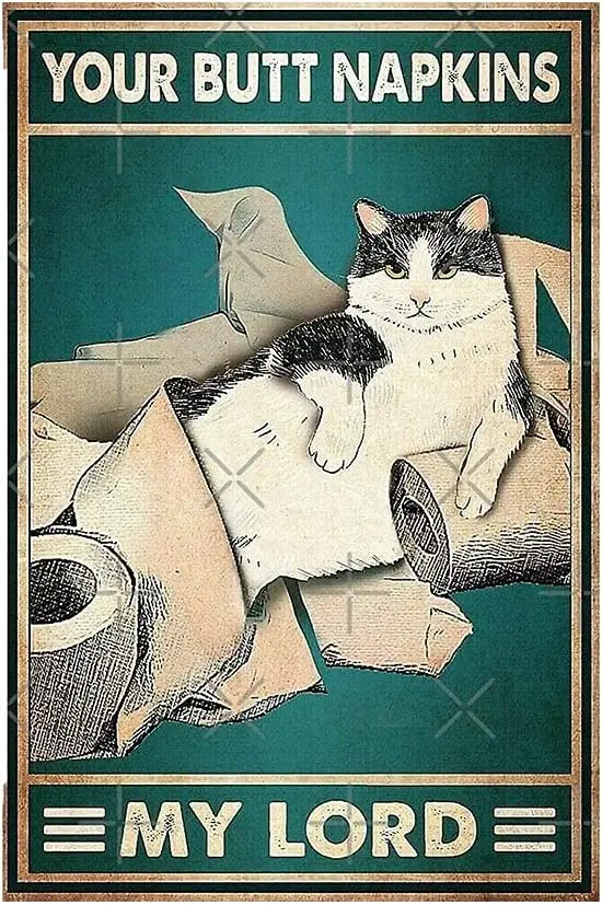 CSKB Metal Tin Sign Vintage Retro Plaque Poster Metal Tin Signs Funny Bathroom Restroom Accessories Cat Signs Your Butt Napkins
CSKB Metal Tin Sign Vintage Retro Plaque Poster Metal Tin Signs Funny Bathroom Restroom Accessories Cat Signs Your Butt Napkins