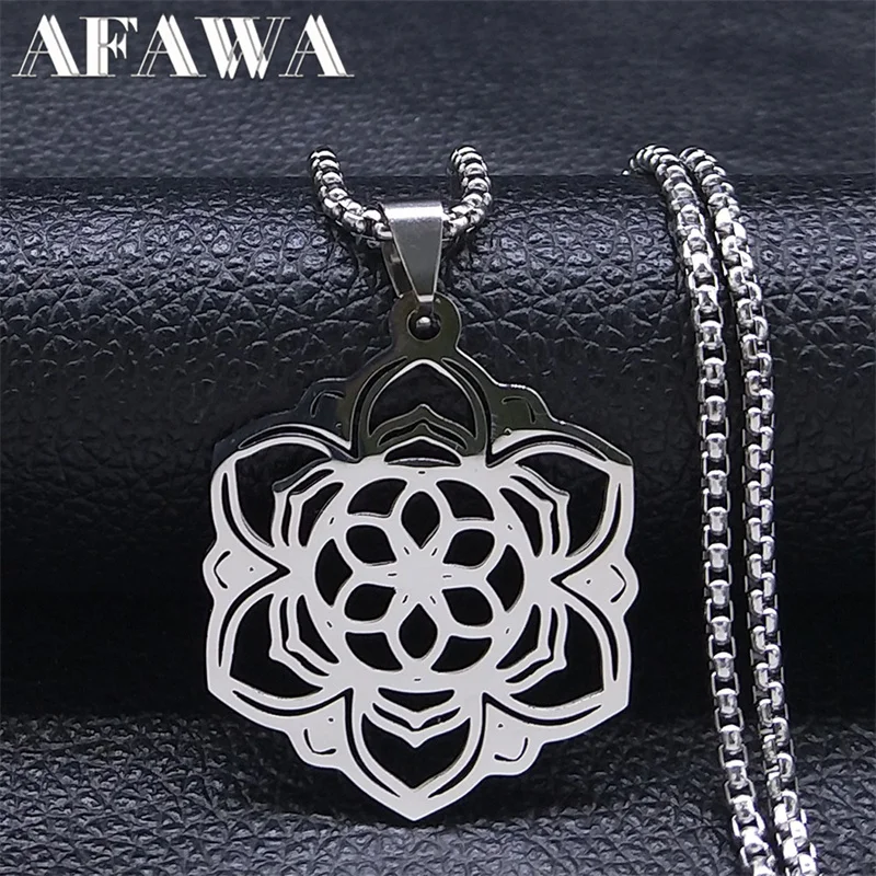 Lotus Flower Pendant Necklace for Men Women Stainless Steel Mandala Datura Necklaces Buddhism Jewelry collares para mujer N2000
Lotus Flower Pendant Necklace for Men Women Stainless Steel Mandala Datura Necklaces Buddhism Jewelry collares para mujer N2000
