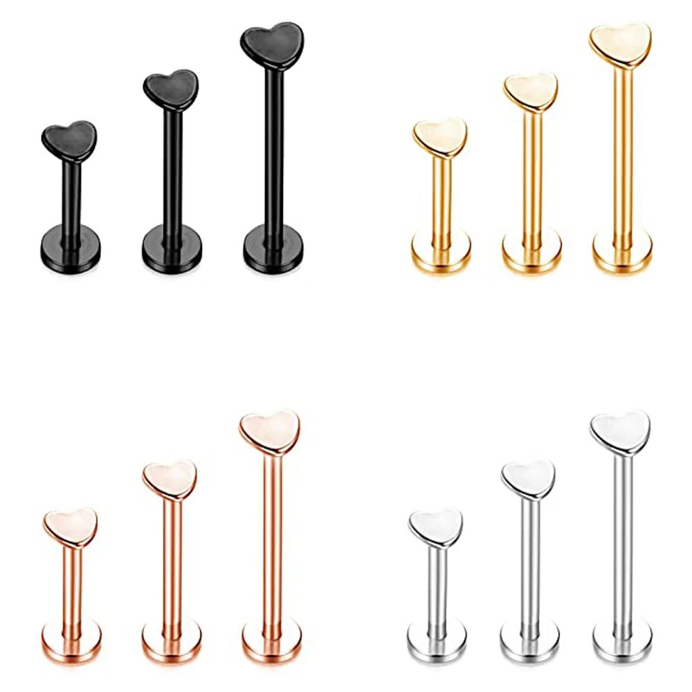 16G Lip Studs Stainless Steel Internally Threaded Lip Cartilage Tragus Helix Rings Forward Heart Flat Back Monroe Piercing Jewel
16G Lip Studs Stainless Steel Internally Threaded Lip Cartilage Tragus Helix Rings Forward Heart Flat Back Monroe Piercing Jewel