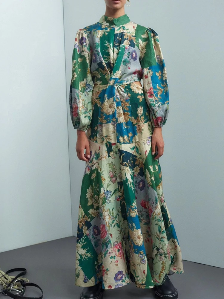 Designer 2022 Autumn Vintage Long Dress Women Flower Printed Lantern Sleeve Elastic Waist Sexy Party
Designer 2022 Autumn Vintage Long Dress Women Flower Printed Lantern Sleeve Elastic Waist Sexy Party