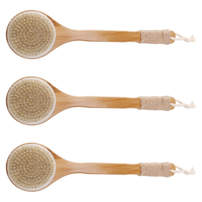 3X Dry Skin Body Brush Bath Exfoliating Brush Natural Bristles Back Scrubber With Long Wooden Handle For Shower
3X Dry Skin Body Brush Bath Exfoliating Brush Natural Bristles Back Scrubber With Long Wooden Handle For Shower