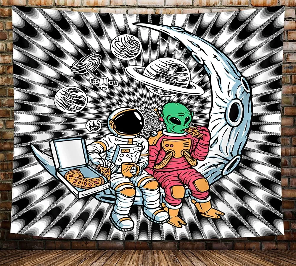 Free Shipping Cool Black and White Astronaut Trippy Tapestry Psychedelic Funny Alien on Moon Tapestry Wall Hanging Universe Gala
Free Shipping Cool Black and White Astronaut Trippy Tapestry Psychedelic Funny Alien on Moon Tapestry Wall Hanging Universe Gala