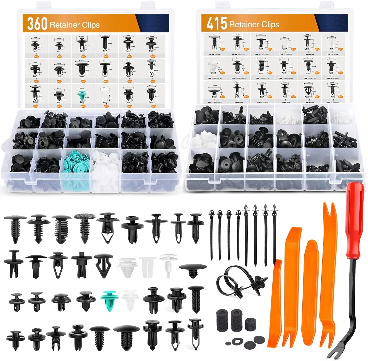 820Pcs Car Push Retainer Clips Auto Fasteners Most Popular Nylon Bumper Fender Rivets and Fasteners Remover for Ford GM Toyota
820Pcs Car Push Retainer Clips Auto Fasteners Most Popular Nylon Bumper Fender Rivets and Fasteners Remover for Ford GM Toyota