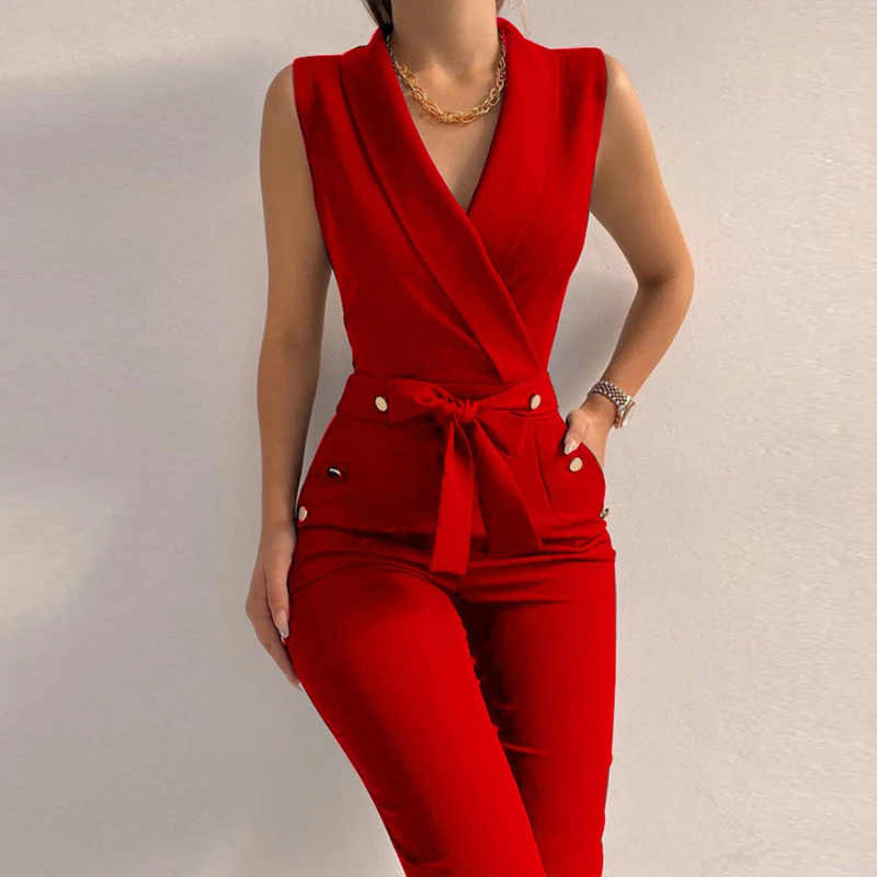 2023 Summer Women Holiday Casual Sleeveless Jumpsuits Fashion Ladies Solid Color Bodysuit Wide Leg Loose Long Pants Trousers
2023 Summer Women Holiday Casual Sleeveless Jumpsuits Fashion Ladies Solid Color Bodysuit Wide Leg Loose Long Pants Trousers