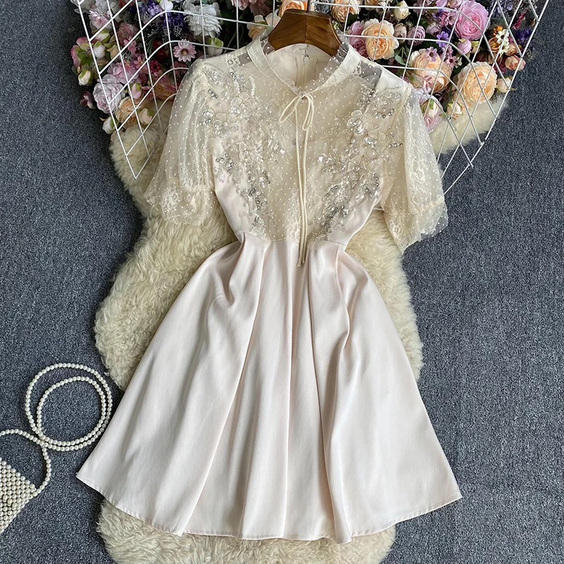 Женское элегантное Сетчатое платье до колена, облегающее платье с блестками и воротником-стойкой, роскошное яркое вечернее платье, Новинка лета 2023
Женское элегантное Сетчатое платье до колена, облегающее платье с блестками и воротником-стойкой, роскошное яркое вечернее платье, Новинка лета 2023