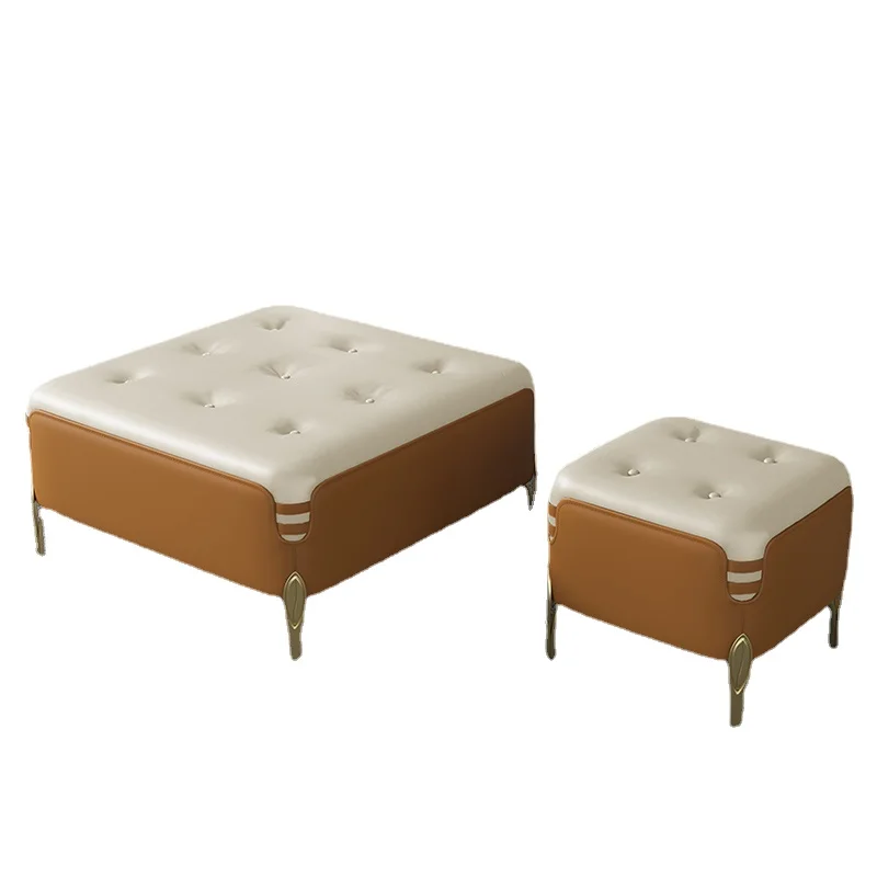 

YY Small Leather Pier Sofa Stool Nordic Soft Surface Simple Pedal Modern Short Stool