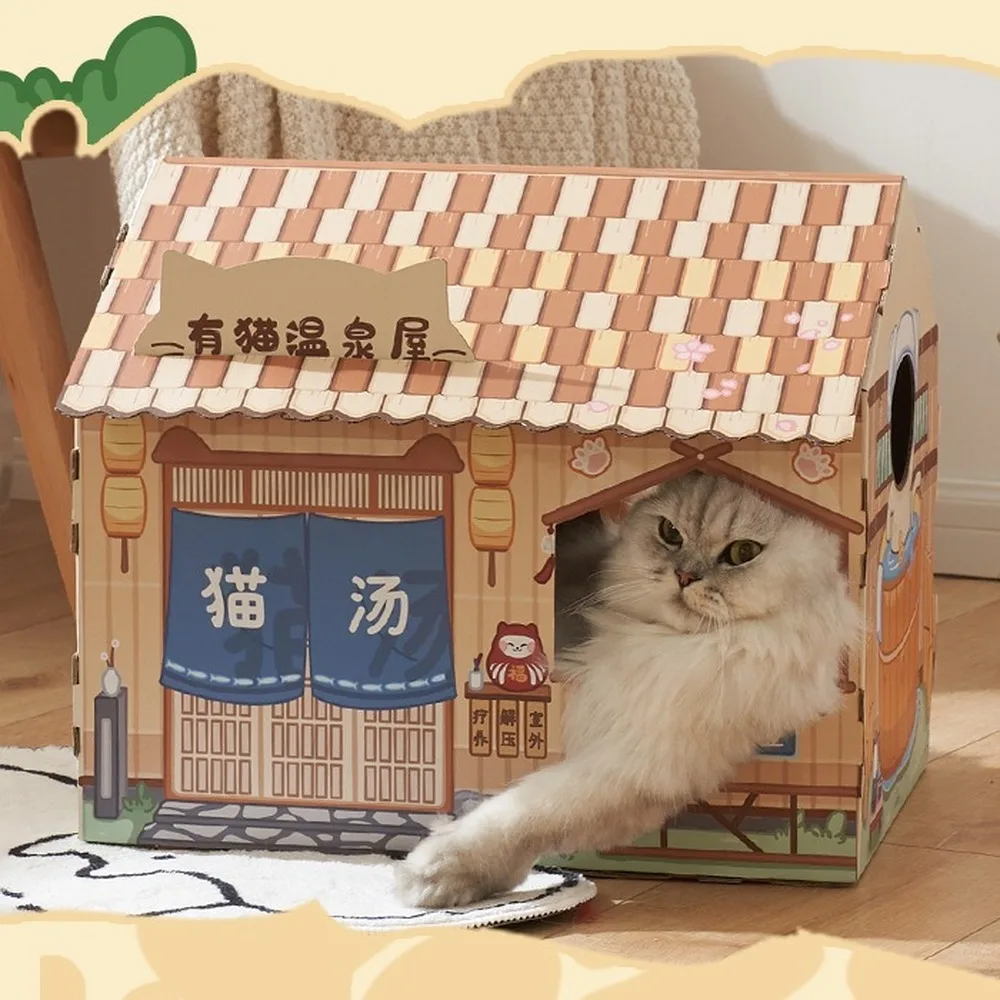 Домик для кошки с милым котом, гофрированный картофель для кошек, шлифовальный гвоздь, Когтеточка, подстилка для кошек, спальная кровать
Домик для кошки с милым котом, гофрированный картофель для кошек, шлифовальный гвоздь, Когтеточка, подстилка для кошек, спальная кровать