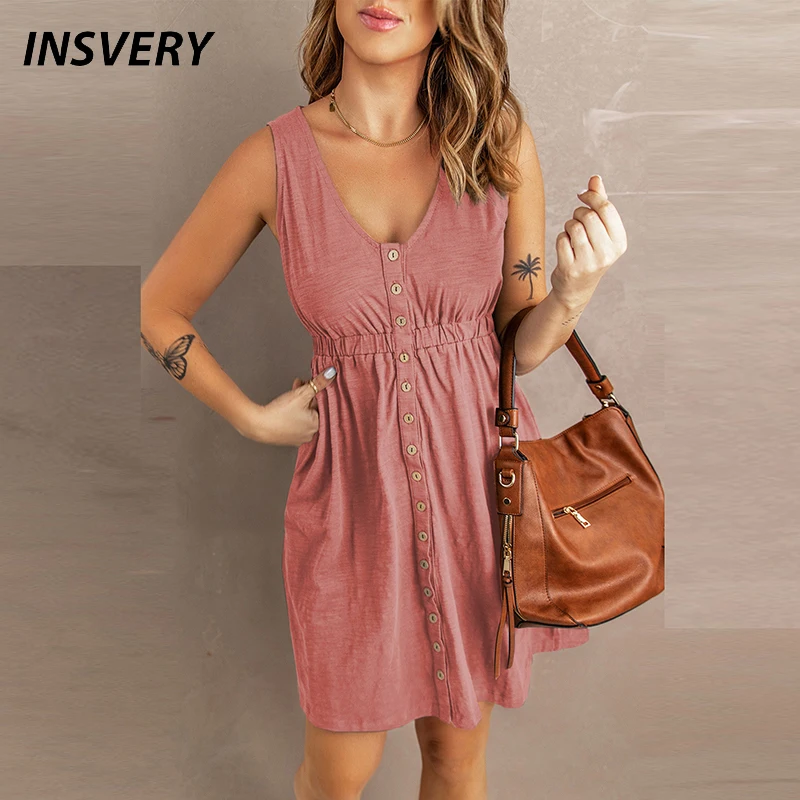 Summer Dress Women Solid Color O-neck High-waist Sexy Sleeveless Casual Mini Dress Women Party Sexy Mini Dress Plus Size 2022
Summer Dress Women Solid Color O-neck High-waist Sexy Sleeveless Casual Mini Dress Women Party Sexy Mini Dress Plus Size 2022