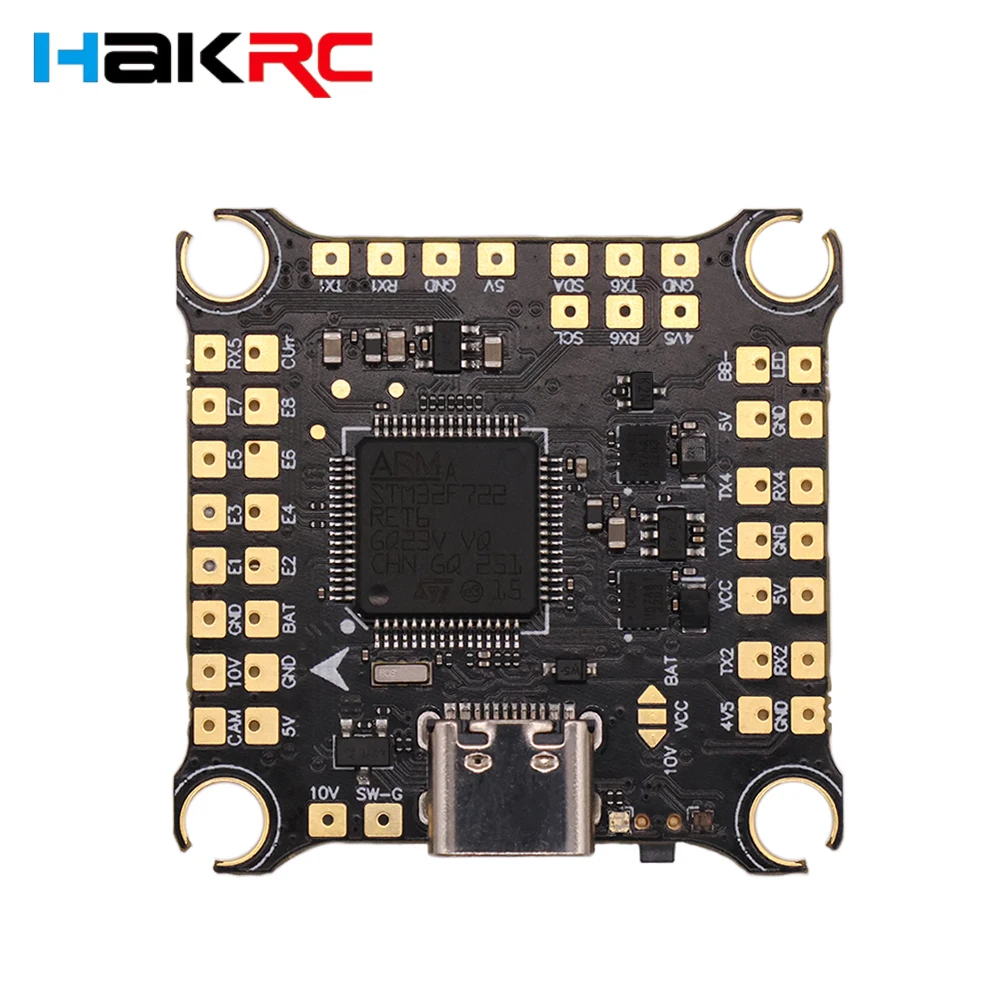 

HAKRC F722 V2 DJI F7 OSD Flight Controller 3-6S Lipo Dual BEC 5V 3A / 9V 2.5A Betaflight STM32F722RET6 30x30mm for RC FPV Drone