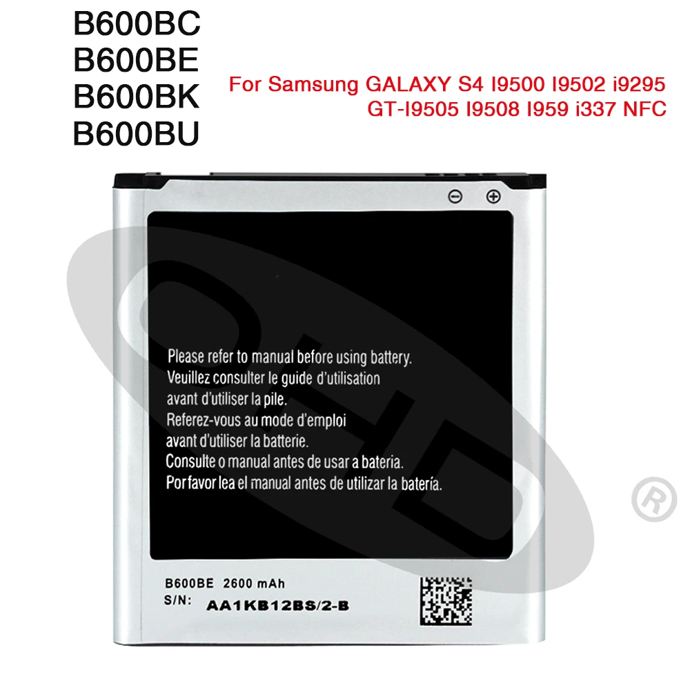 Оригинальный аккумулятор большой емкости OHD B600BE B600BC для Samsung GALAXY S4 I9500 I9502 i9295 GT-I9505 I9508 I959 i337 i545 2600 мАч
Оригинальный аккумулятор большой емкости OHD B600BE B600BC для Samsung GALAXY S4 I9500 I9502 i9295 GT-I9505 I9508 I959 i337 i545 2600 мАч