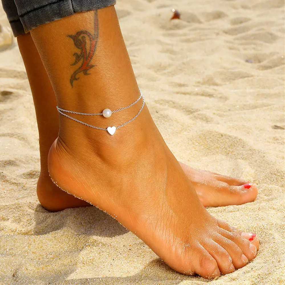 Buy One Get One Free Fashion double love beach anklet female Pearl vintage heart foot decorationankle foot bracelet gold ankle b
Buy One Get One Free Fashion double love beach anklet female Pearl vintage heart foot decorationankle foot bracelet gold ankle b