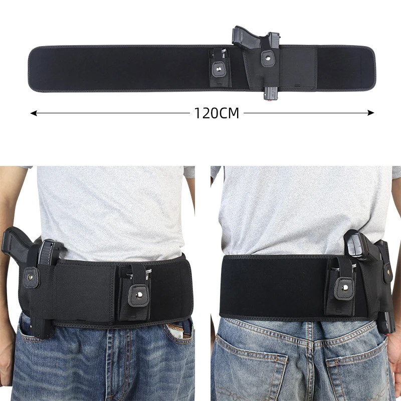 

Right Left Hand Tactical Pistol Belly Band Holster Concealed Military Gun Pouch Airsoft Shooting Hunting Universal Belt Holsters