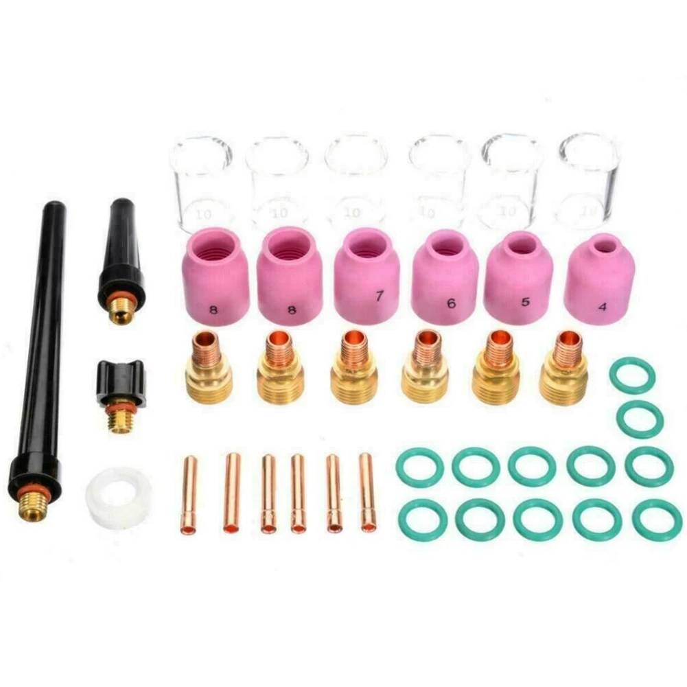 40pcs TIG Welding Torch Collet Gas Lens Pyrex Glass Cup Kit O-rings Chuck PTA-9 PTA-9V PTW-20 Tig Torches For WP-9/20/25
40pcs TIG Welding Torch Collet Gas Lens Pyrex Glass Cup Kit O-rings Chuck PTA-9 PTA-9V PTW-20 Tig Torches For WP-9/20/25