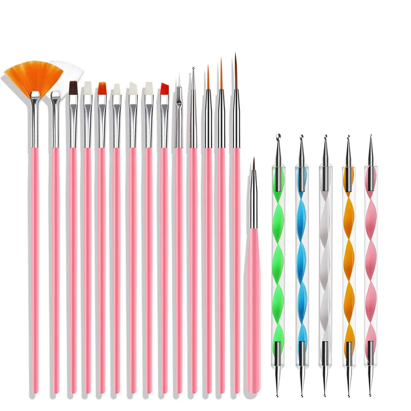 20 Pcs /Set Acrylic Gel Nail Polish Set Fashion Nails Art Brush and Dotting Tool Accessories for DIY Manicure Design
20 Pcs /Set Acrylic Gel Nail Polish Set Fashion Nails Art Brush and Dotting Tool Accessories for DIY Manicure Design