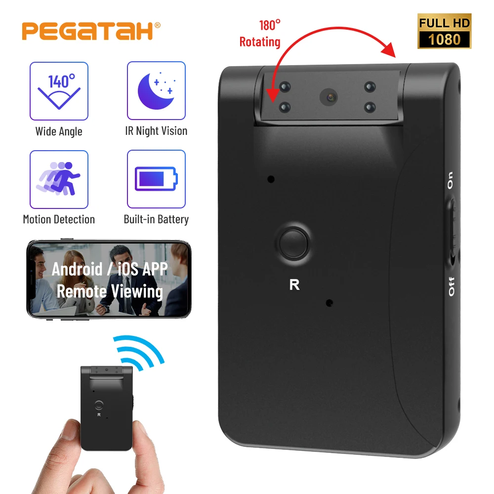 New 180 Degree Rotatable HD Mini Camera Wifi Smart Camcorder Night Vision Video Micro Small Cam Motion Detection Portable Body
New 180 Degree Rotatable HD Mini Camera Wifi Smart Camcorder Night Vision Video Micro Small Cam Motion Detection Portable Body