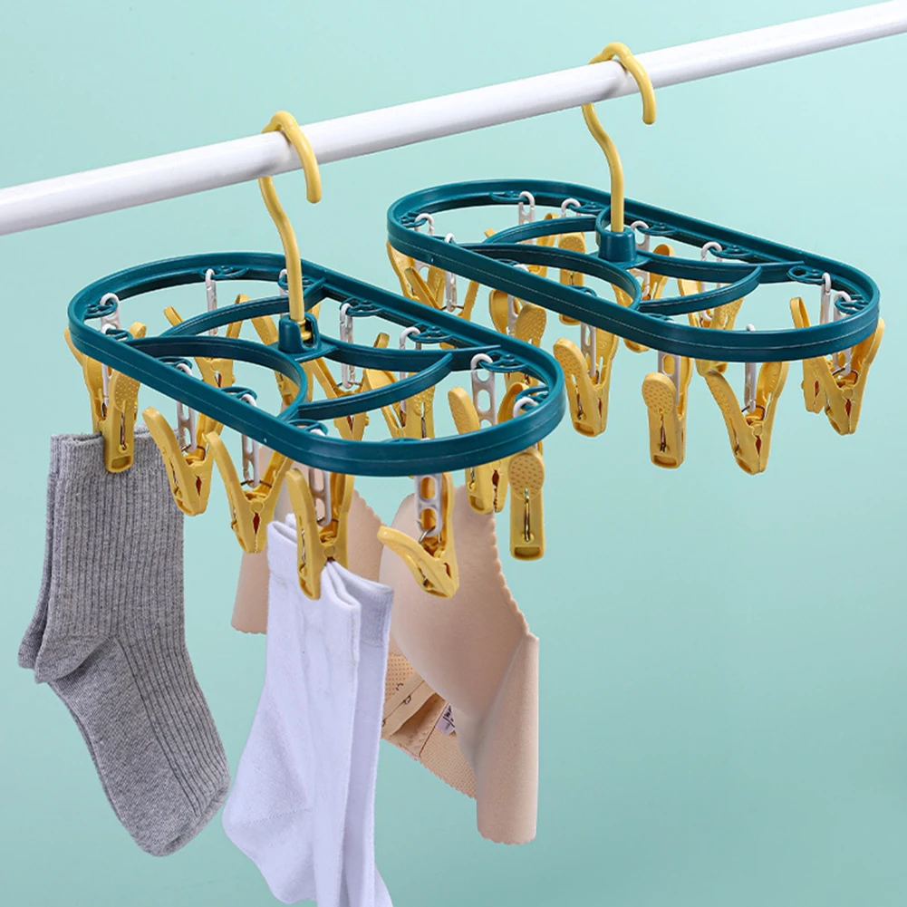

Socks Hanger Multi-hangers Clips For Clothes Hat Coat Rack Space Saving For Balcony Apartment Dormitory Essentials Windproof