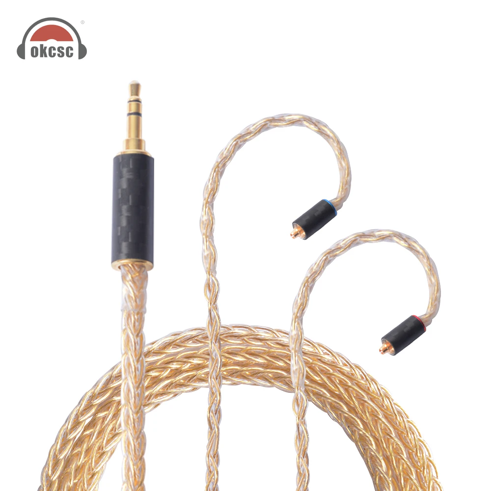 OKCSC Helios-Au 56 Cores Earphone Upgrade Cables MMCX Jack Pure Silver Real Gold Plated 3.5mm Plug Cable Cord 
OKCSC Helios-Au 56 Cores Earphone Upgrade Cables MMCX Jack Pure Silver Real Gold Plated 3.5mm Plug Cable Cord