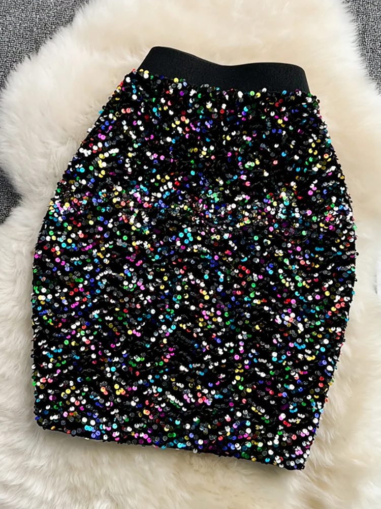 Spring Autumn Women Sequins Bodycon Skirt Elegant High Stretchy Waist Pencil Faldas Female Club Party Saias New Fashion 2022
Spring Autumn Women Sequins Bodycon Skirt Elegant High Stretchy Waist Pencil Faldas Female Club Party Saias New Fashion 2022