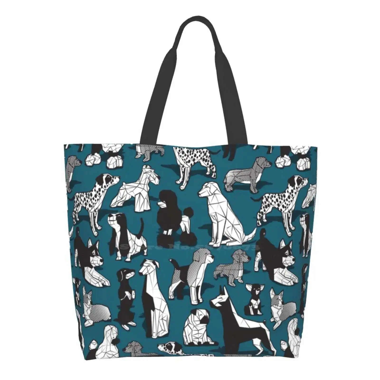 Geometric Sweet Wet Noses // Dark Teal Background Black And White Dogs Women Totes Shoulder Bags For Travel Girls Handbag
Geometric Sweet Wet Noses // Dark Teal Background Black And White Dogs Women Totes Shoulder Bags For Travel Girls Handbag