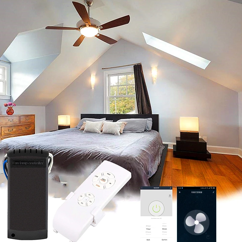 Tuya Smart Life Ceiling Fan Controller WIFI Fan Light Kit With RF Remote Control APP Speed Switch Dimmer Work With Alexa Google
Tuya Smart Life Ceiling Fan Controller WIFI Fan Light Kit With RF Remote Control APP Speed Switch Dimmer Work With Alexa Google