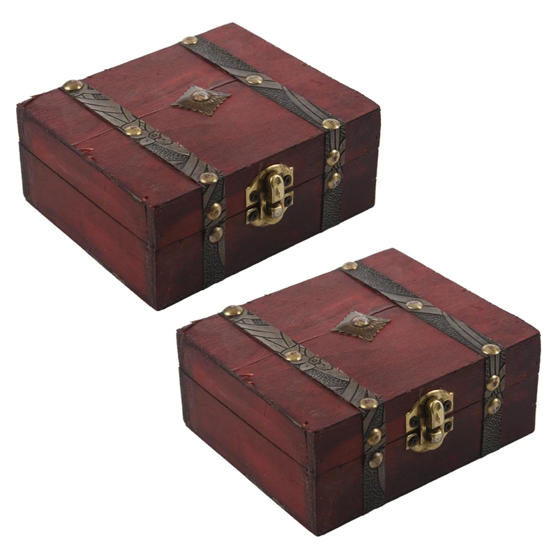 2X Wooden Vintage Lock Treasure Chest Jewelery Storage Box Case Organiser Ring Gift
2X Wooden Vintage Lock Treasure Chest Jewelery Storage Box Case Organiser Ring Gift
