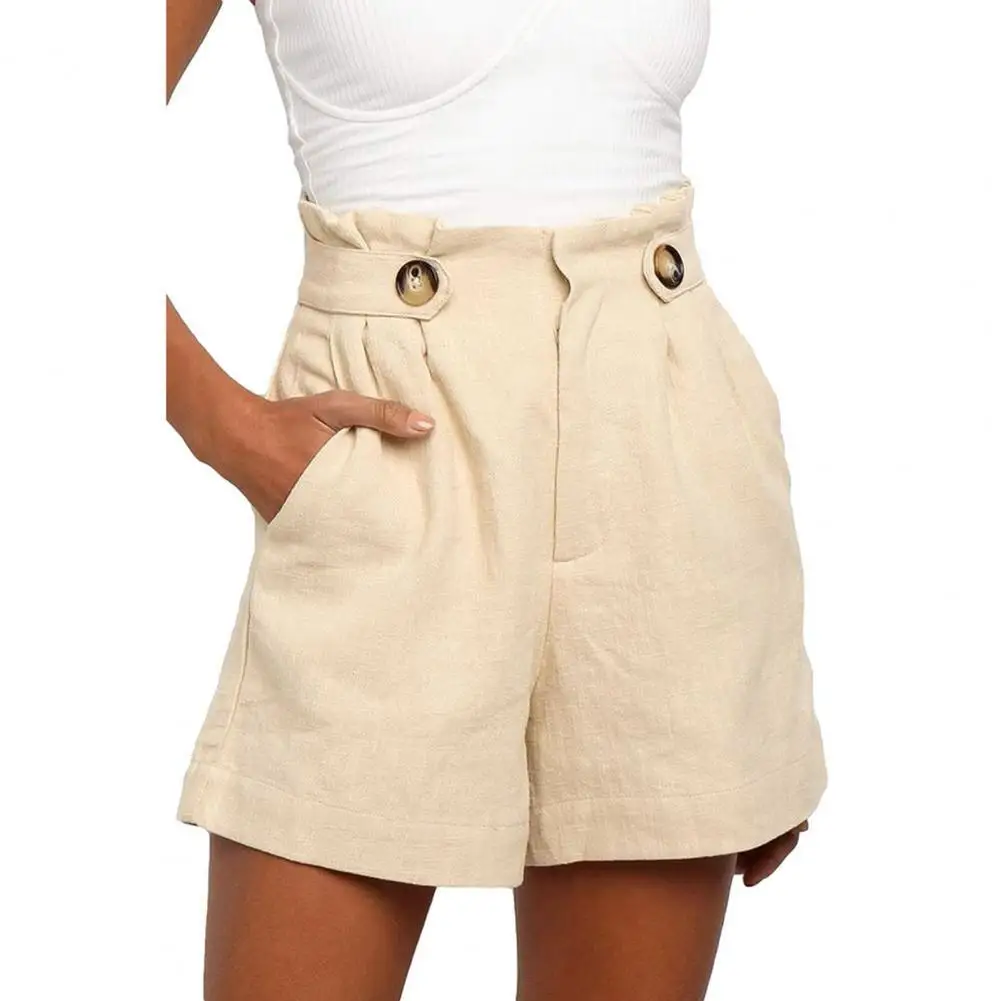Women's Hot Pants Shorts Summer Casual Cotton Linen Shorts Ruffle Trim High Waist Slant Pockets Straight Wide Leg Shorts
Women's Hot Pants Shorts Summer Casual Cotton Linen Shorts Ruffle Trim High Waist Slant Pockets Straight Wide Leg Shorts