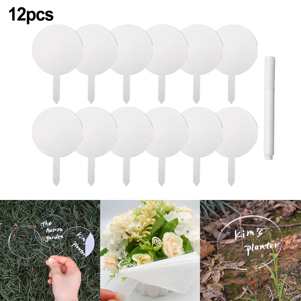 12pcs Herb Signs Plant Label &1pc Marker Pen Re-Usable Acrylic Plant Tag Round-Type Varieties Tagging Markers Garden Accessories
12pcs Herb Signs Plant Label &1pc Marker Pen Re-Usable Acrylic Plant Tag Round-Type Varieties Tagging Markers Garden Accessories