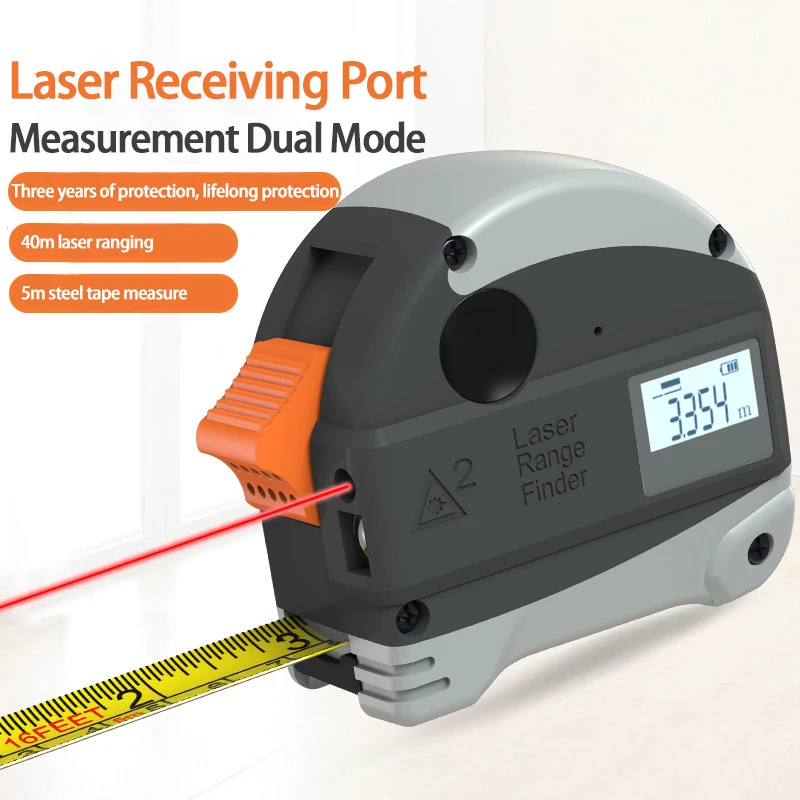 Laser Tape Woodworking 5m Steel Tape Electronic Ruler Multifunctional Infrared High-precision Measuring 40m Rangefinder
Laser Tape Woodworking 5m Steel Tape Electronic Ruler Multifunctional Infrared High-precision Measuring 40m Rangefinder